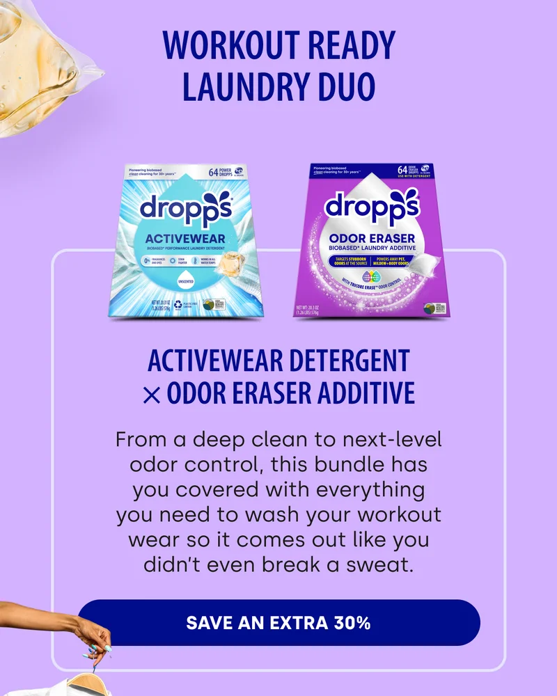Workout Ready Laundry Duo Activewear Detergent × Odor Eraser Additive From a deep clean to next-level odor control, this bundle has you covered with everything you need to wash your workout wear so it comes out like you didn’t even break a sweat. [SAVE AN EXTRA 30%]
