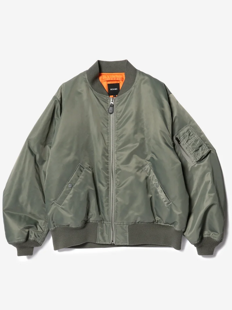Image of Beams Mil Type MA-1 Puff Bomber Jacket - Olive