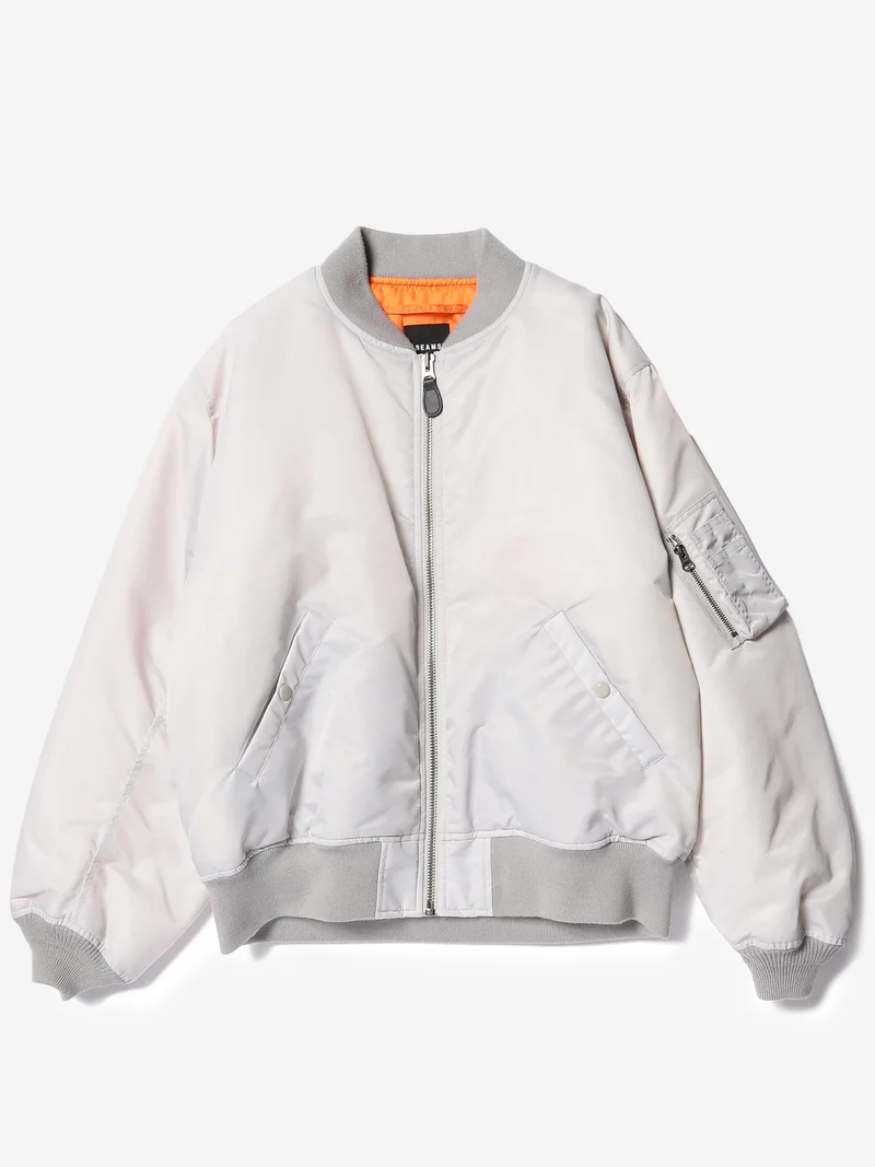 Image of Beams Mil Type MA-1 Puff Bomber Jacket - Silver