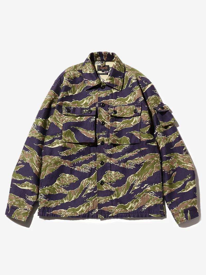 Image of Beams Plus MIL Shacket Tiger Stripe Jacquard - Tiger Stripe