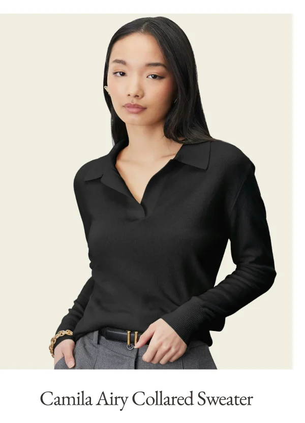 Camila Airy Cashmere Collared Sweater