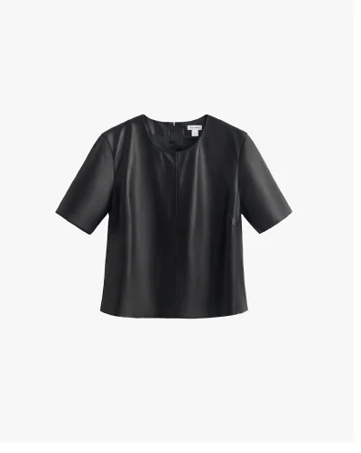 Leather Cropped Tee