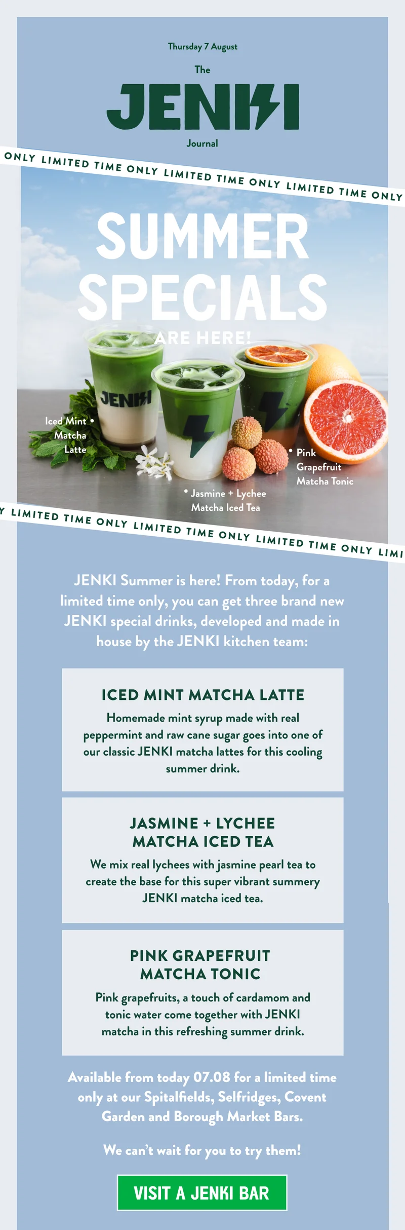 JENKI Summer Special Matcha Drinks