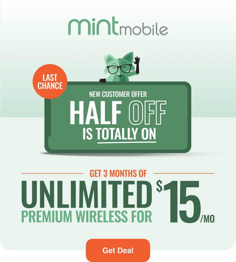 Half off is totally on...Get 3 Months of Unlimited Premium Wireless for $15/mo