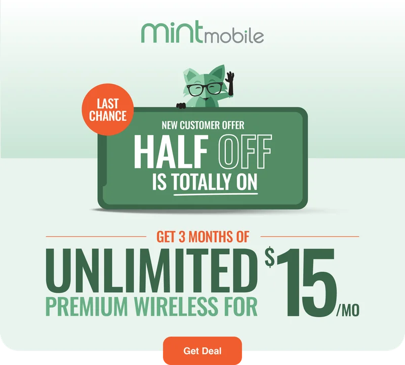 Half off is totally on...Get 3 Months of Unlimited Premium Wireless for $15/mo