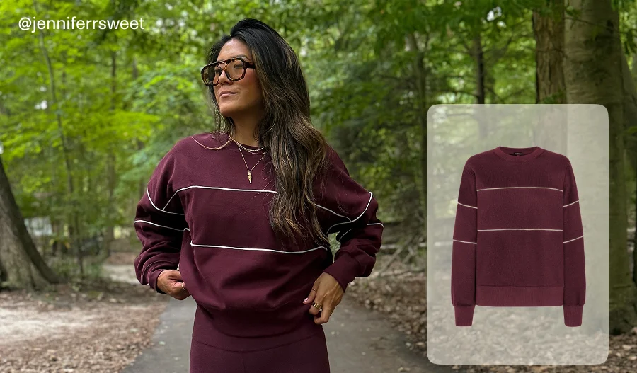 LuxeFleece Piper Oversized Sweatshirt in Dark Cherry