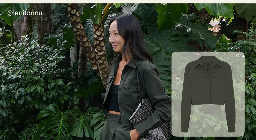 Midtown Cropped Jacket in Olive Ink