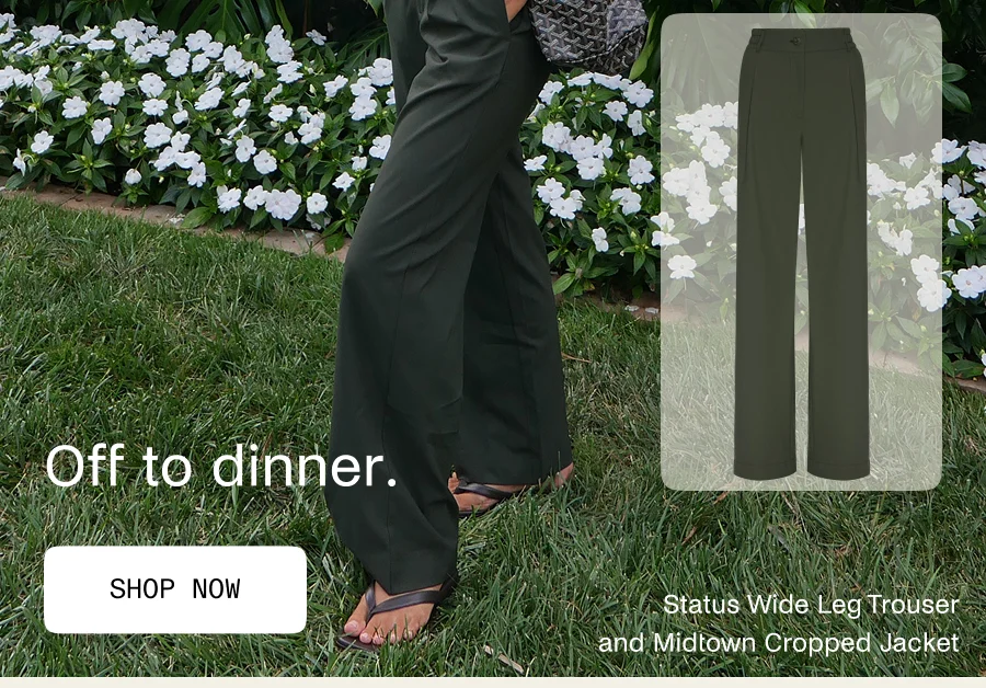 Status Wide Leg Trouser in Olive Ink