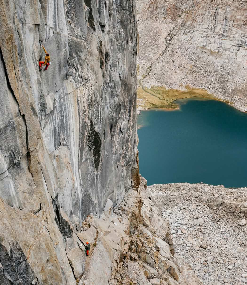 Patagonia. Two climbers on a big wall.