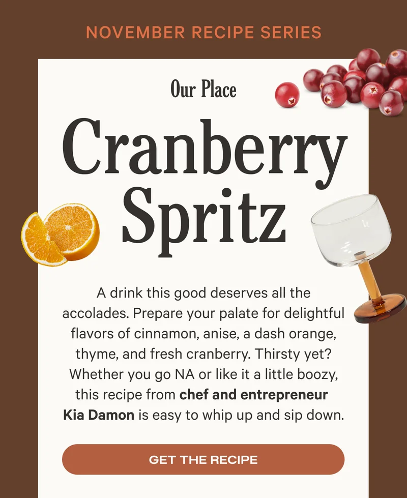 Our Place - November Recipe Series - Cranberry Spritz