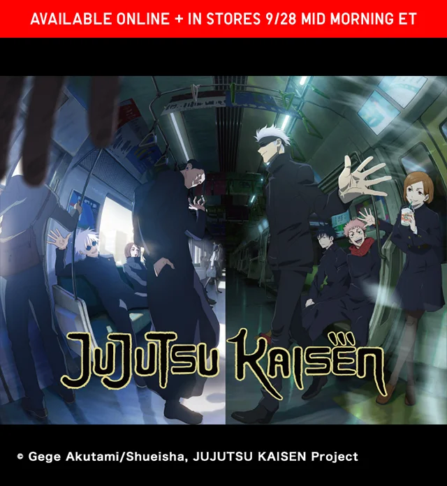 BANNER 3 - AVAILABLE ONLINE AND IN STORES 9/28 MID MORNING ET JUJUTSU KAISEN SEASON 2