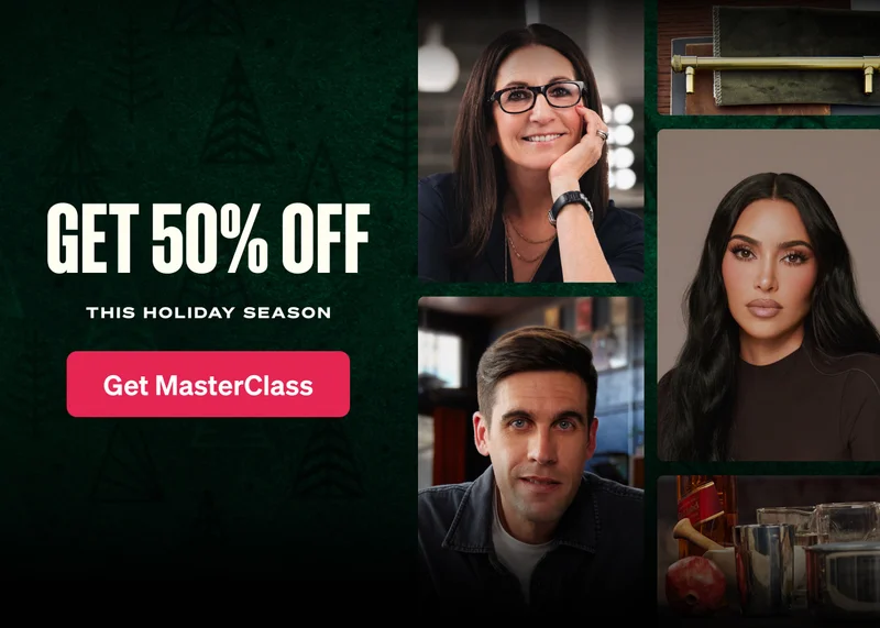 GET 50% off. This holiday season. Get MasterClass