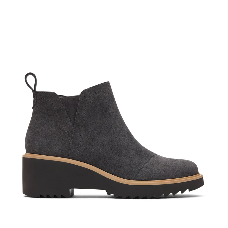 Image of Maude Forged Iron Suede Wedge Boot