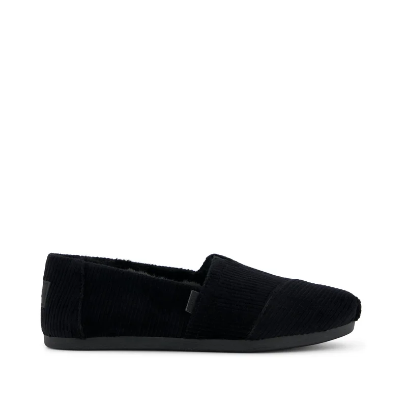 Image of Womens Alpargata Classic Black Velvet Faux Fur