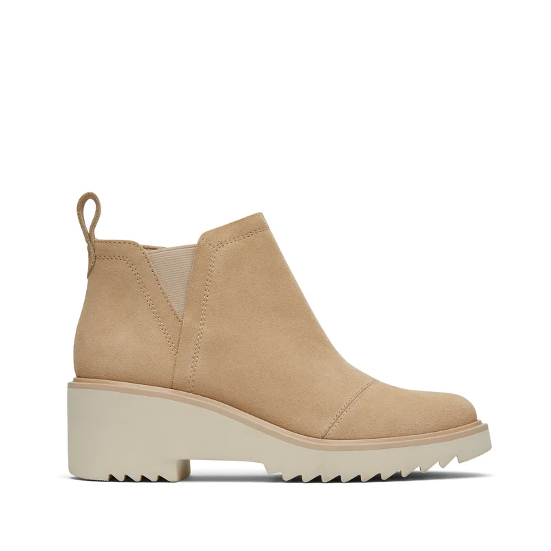 Image of Maude Oatmeal Suede Wedge Boot