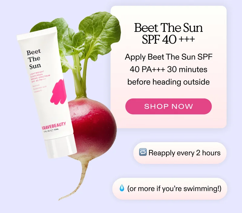 ☀️ Apply Beet The Sun SPF 40 PA+++ 30 minutes before heading outside  |  SHOP NOW  |  ☀️ Reapply every 2 hours (or more if you’re swimming!)