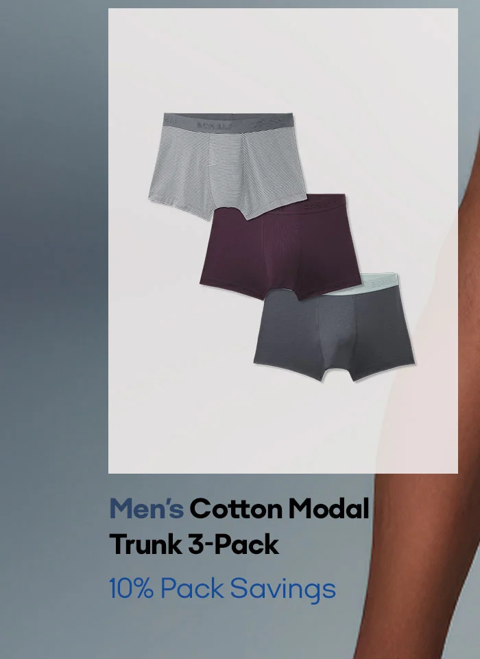 Men's Cotton Modal Trunk 3-Pack 10% Pack Savings