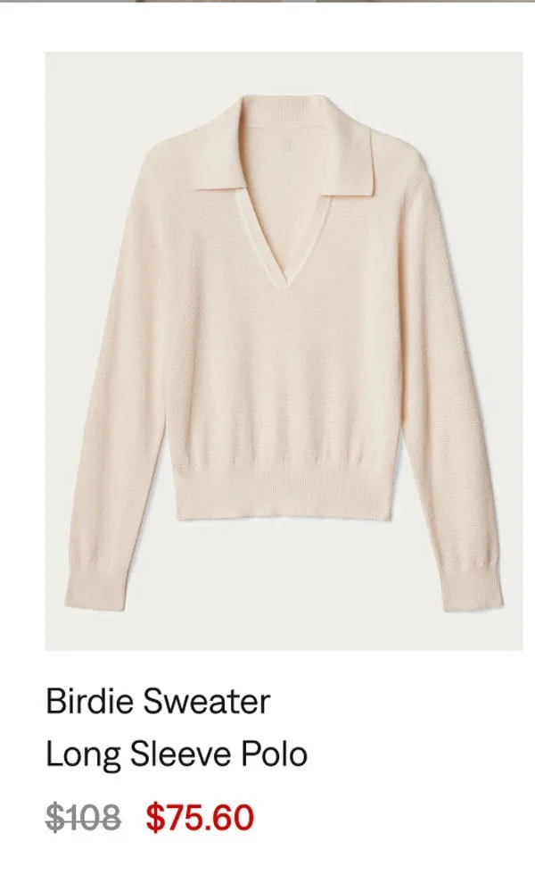 Birdie Sweater Long Sleeve Polo