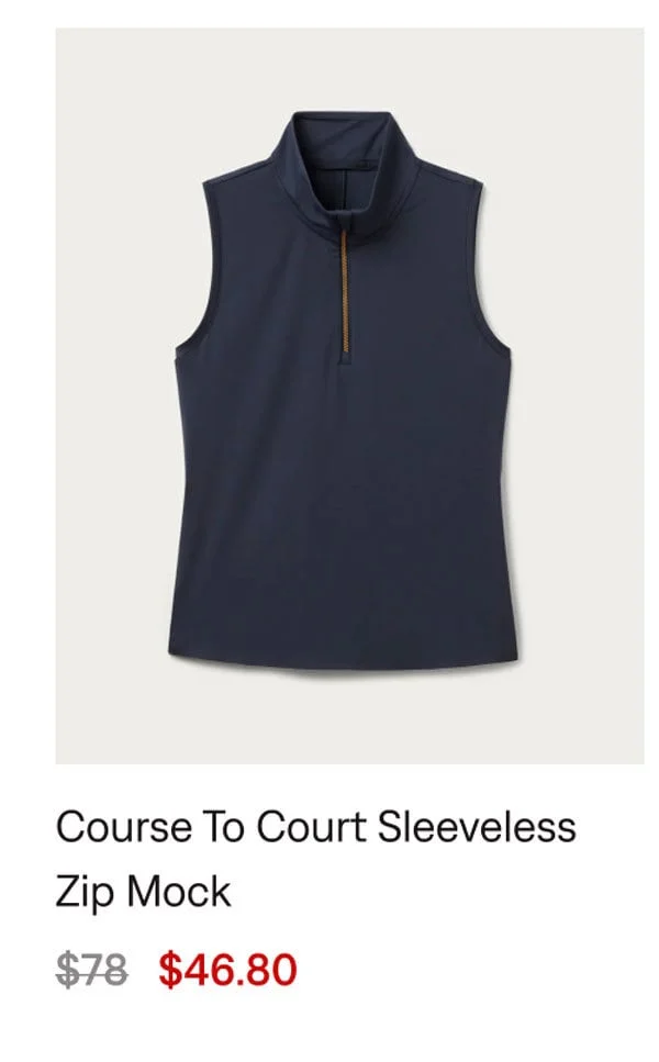 Course to Court Sleeveless Zip Mock