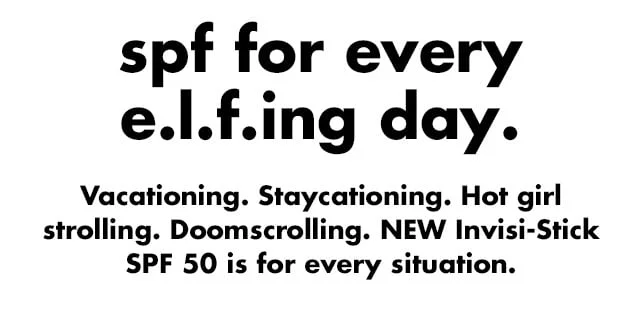 spf for every e.l.f.ing day