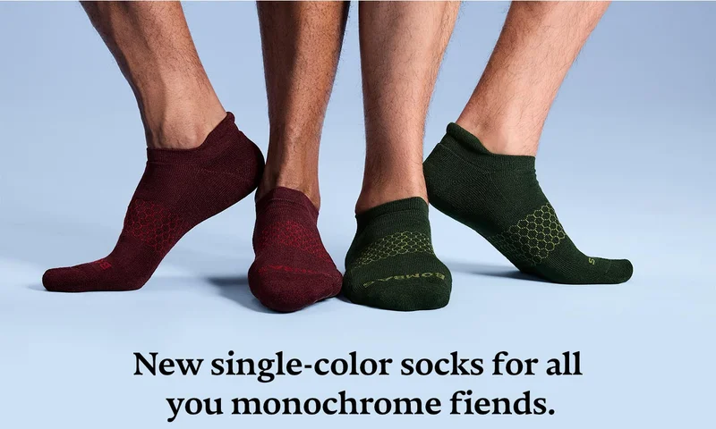 New single-color socks for all you monochrome fiends.