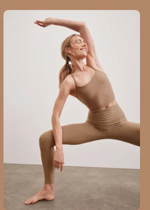 Spacedye Caught In The Midi High Waisted Legging in Desert Sand Heather