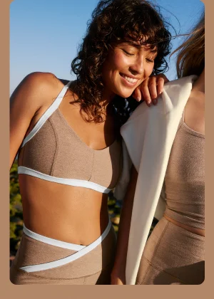 Spacedye Outlines Bra in Desert Sand Heather/Cloud White