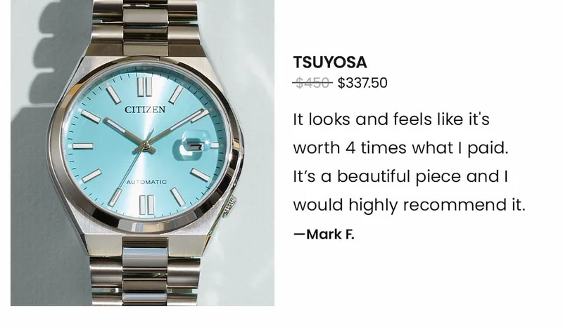 TSUYOSA Was $450 | Now $337.50 - “It looks and feels like it's worth 4 times what I paid. It's a beautiful piece and I would highly recommend it.” – Mark F.