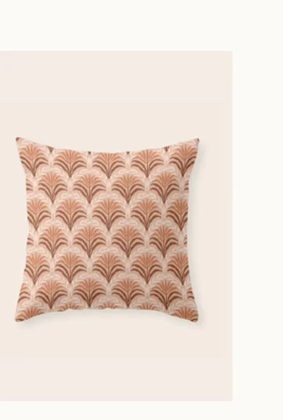 Palm leaves arch pattern - rust, terracotta, clay, desert, boho, ombre Throw Pillow