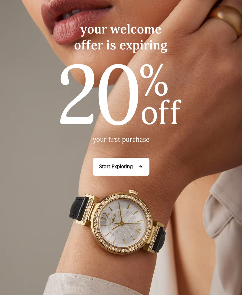 your welcome offer is expiring 20% off your first purchase | Start Exploring