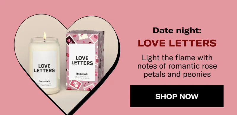 Date night: Love letters | Light the flame with notes of romantic rose petals and peonies | Shop now