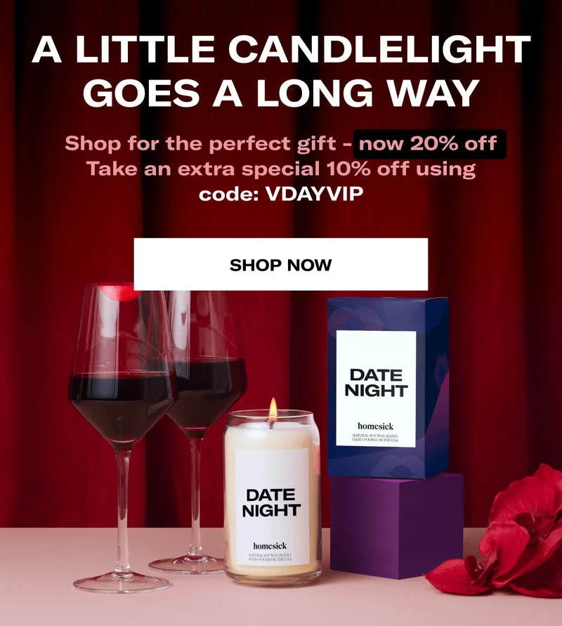 A Little Candlelight Goes a Long Way | Shop for the perfect gift - now 20% off Take an extra special 10% off using code: VDAYVIP | Shop now