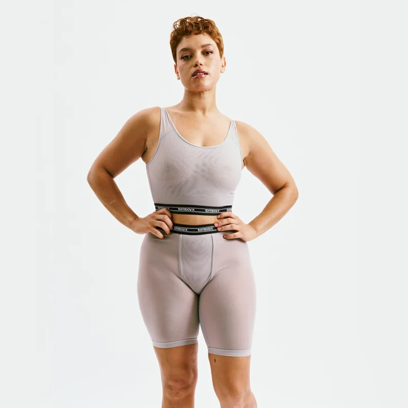 Image of Powermesh 9" Boxer Briefs - Ultimate Gray