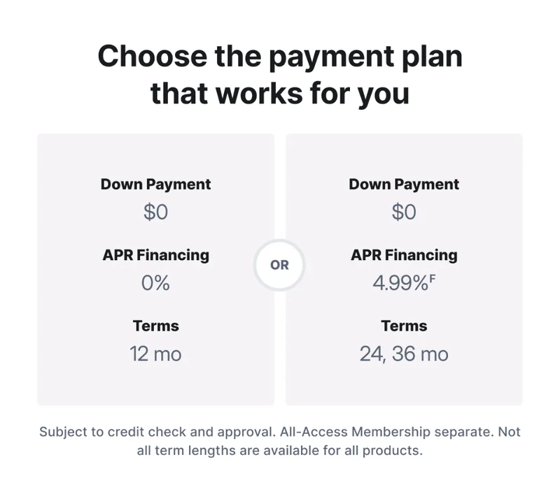 Choose the payment plan that works for you.