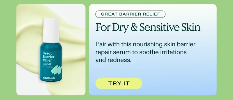 Great Barrier Relief for dry & sensitive skin. Pair with this nourishing skin barrier repair serum to soothe irritations and redness. Try it!