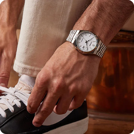 Man wearing new "TSUYOSA" watch colorway