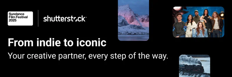 Shutterstock ad. Text reads: From indie to iconic. Your creative partner, every step of the way.