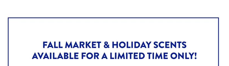 FALL MARKET & HOLIDAY SCENTS AVAILABLE FOR A LIMITED TIME ONLY!