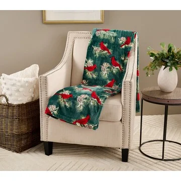 Kringle Express Oversized 60" x 80" Holiday Printed Throw