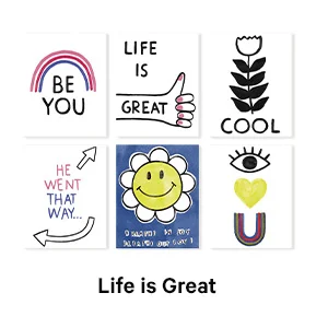 Life Is Great Wall Art Print Set