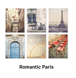 Romantic Paris Wall Art Print Set