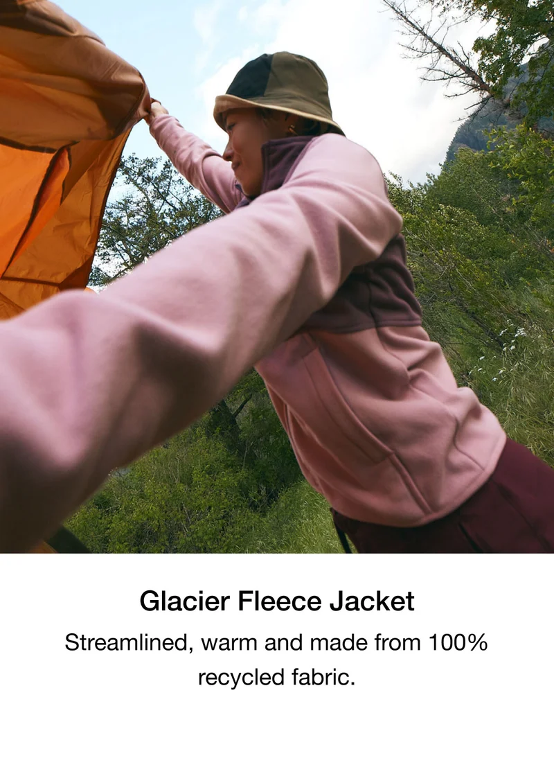 Glacier Fleece Jacket. Streamlined, warm and made from 100% recycled fabric.
