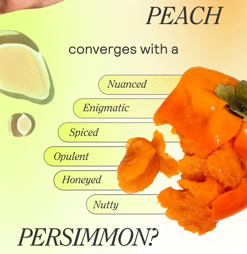 Peach converges with a   Nuanced Enigmatic Spiced Opulent Honeyed Nutty