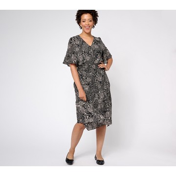 Isaac Mizrahi Live! Regular Printed Chiffon Midi Dress