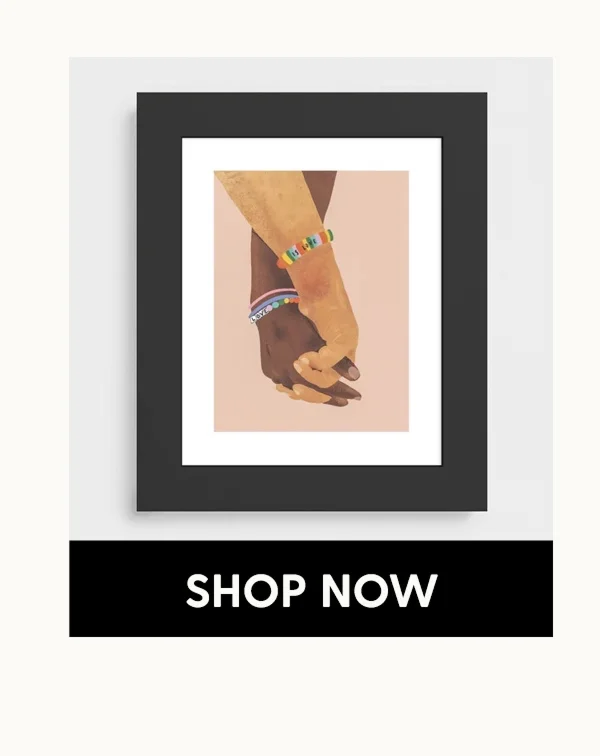 Connected hearts Art Print