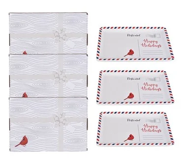 Temp-tations Set of 3 10x6 Rectangular Postcard Platters