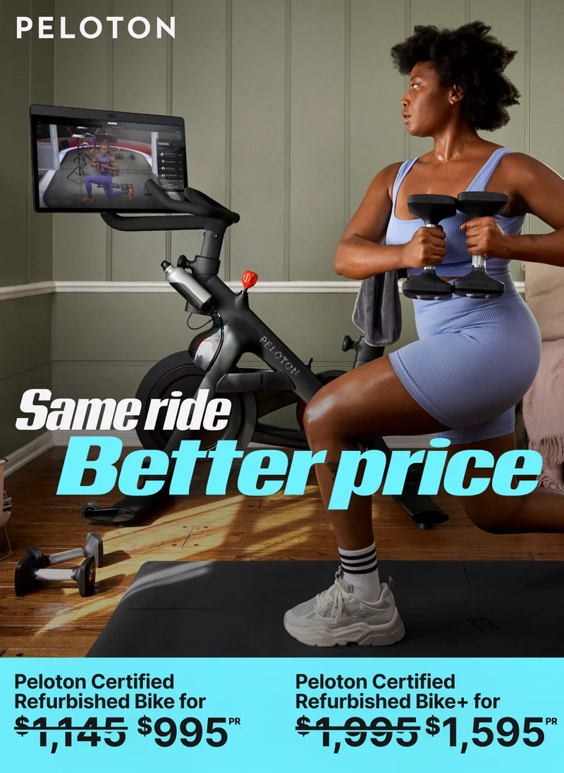 Get a Peloton Refurbished Bike for $995 or a Refurbished Bike+ for $1,595