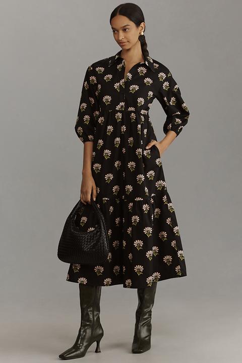 The Bettina Tiered Shirt Dress by Maeve