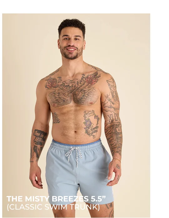 Classic Swim Trunk: The Misty Breezes 5.5"