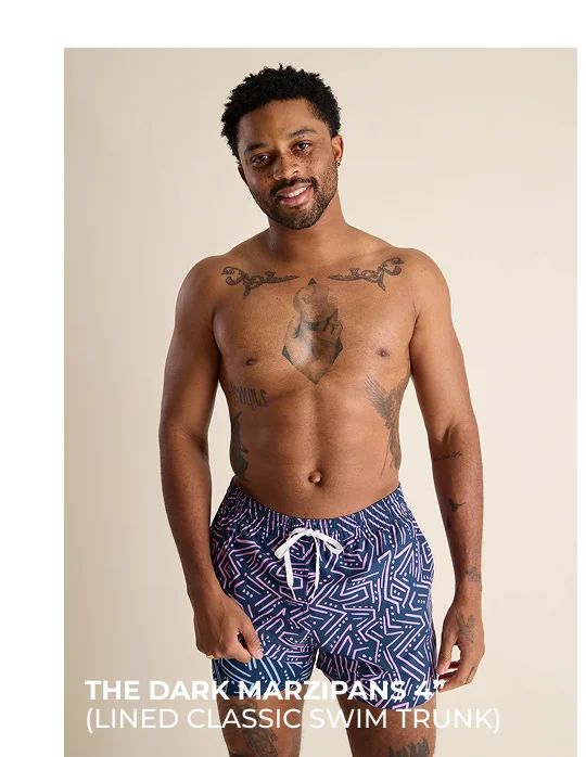 Lined Classic Swim Trunk: The Dark Marzipans 4"